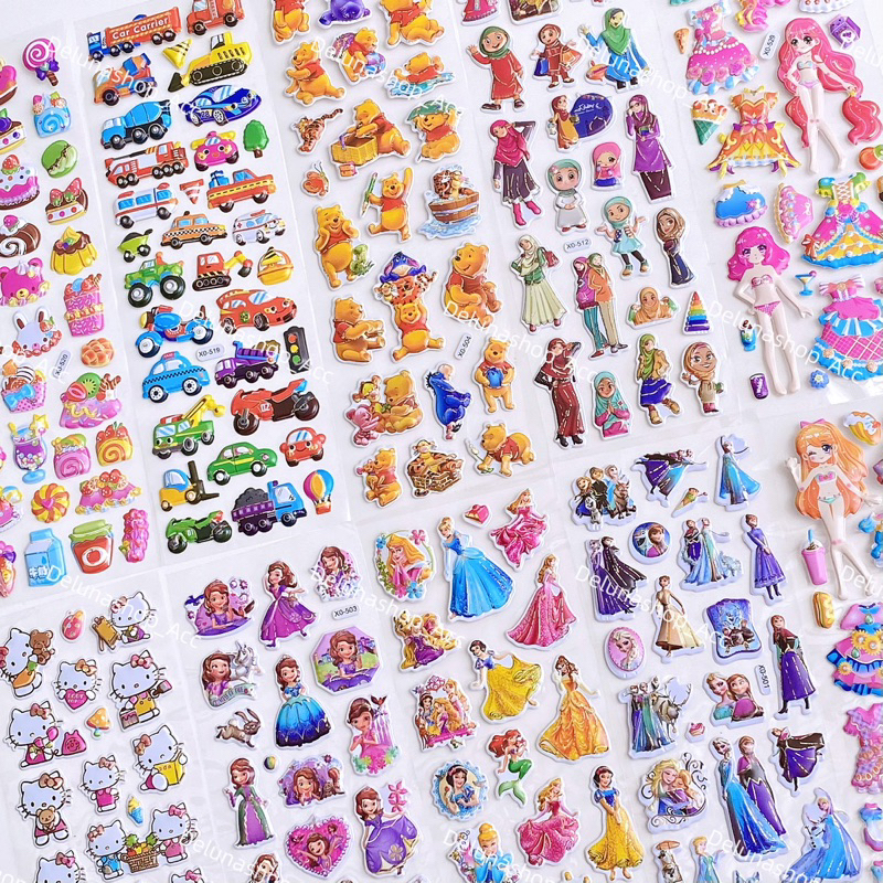 

delunashop/ukuran 9X28CM stiker anak 3D timbul karakter sticker timbul,sticker karakter sticker botol air minum lagi viral