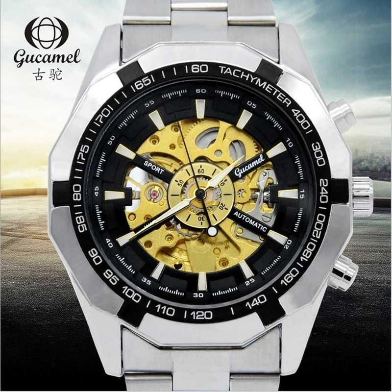 Forsining Gucamel Jam Tangan Pria Mechanical Luxury - G043 Silver Gold