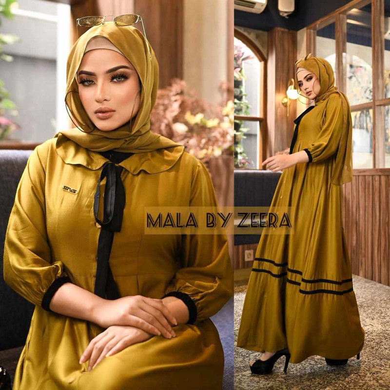 Daster Arab Zeera MALA Midi Dress Busui Twill Premium Ori
