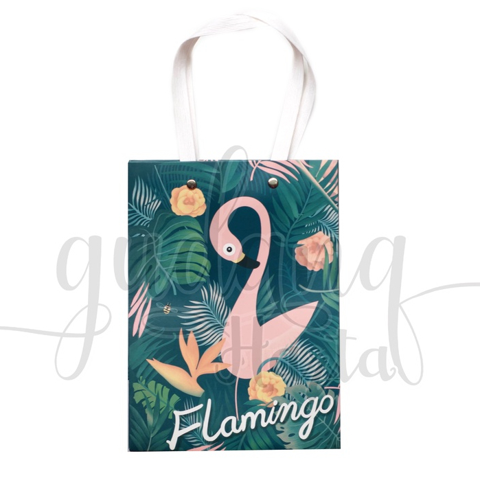 Paper Bag Flaminggo Forest Tas Kado Motif Burung Bangau Unik Goodie Bag GH 507304