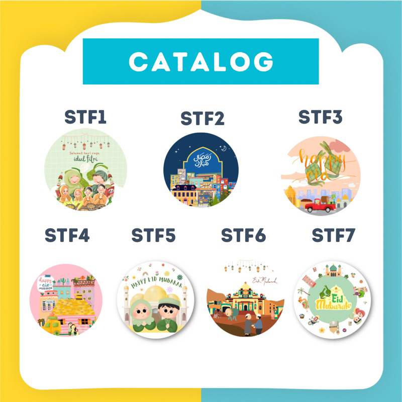 (1Pak =20) STF ~ Stiker Bulat Label Toples idul fitri, Stiker Toples Lebaran, Stiker Eid Mubarak, Sticker Eid, Stiker Segel Toples Kue