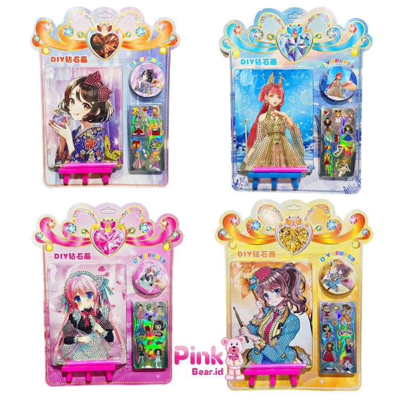 Diy Diamond Painting Sticker 5D Dengan stand/Handmade Diy Diamond Sticker Painting