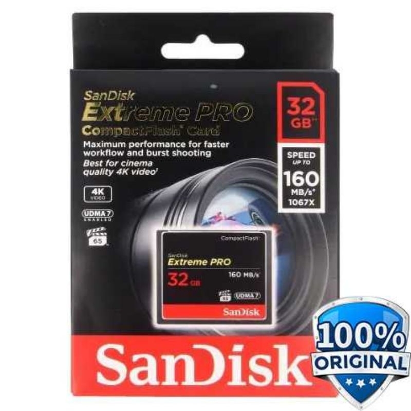 SanDisk 32GB Extreme PRO Compact Flash Card (160MB/s) - SDCFXPS