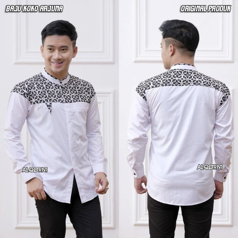 Kemeja Koko Kombinasi Dewasa Motif Farhan/BISA COD/Kemko Kobata Motif Terbaru