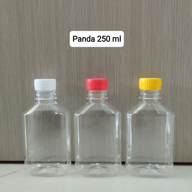 Botol Panda mirip botol whizky 250ml/Botol ciu plastik/ Botol panda/Botol minuman/Botol serbaguna /b