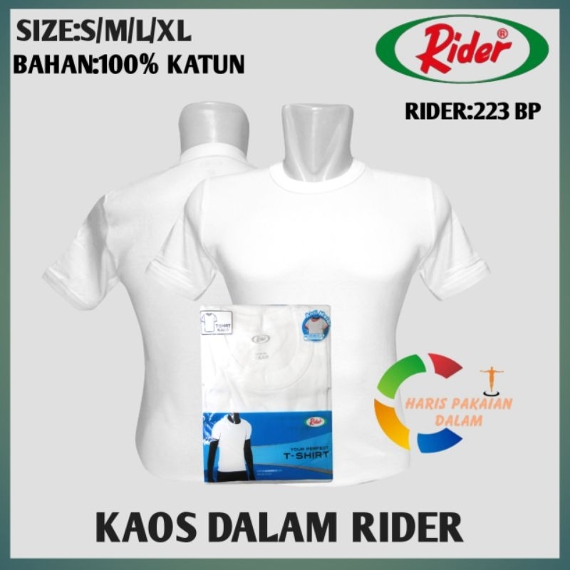 KAOS DALAM  PRIA RIDER 223 ROUND NECK 223BP PUTIH ISI-1