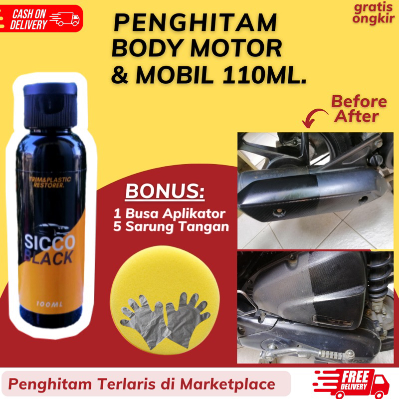 Penghitam Body Motor Mobil Permanen Back To Black Penghitam Body Kasar Motor by Sicco Care