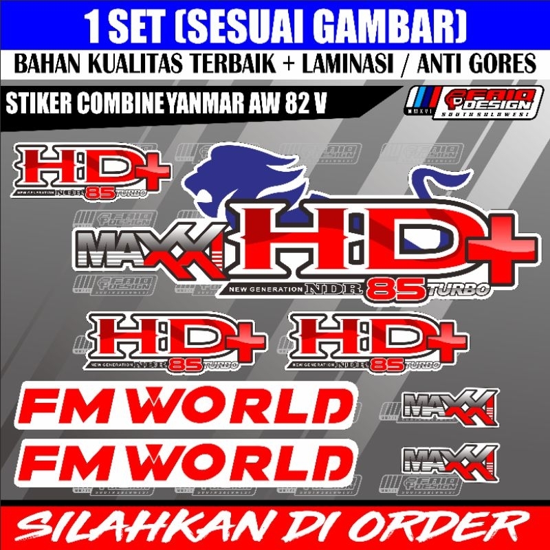 STIKER COMBINE HARVESTER MAXXI HD PLUS ANTI GORES