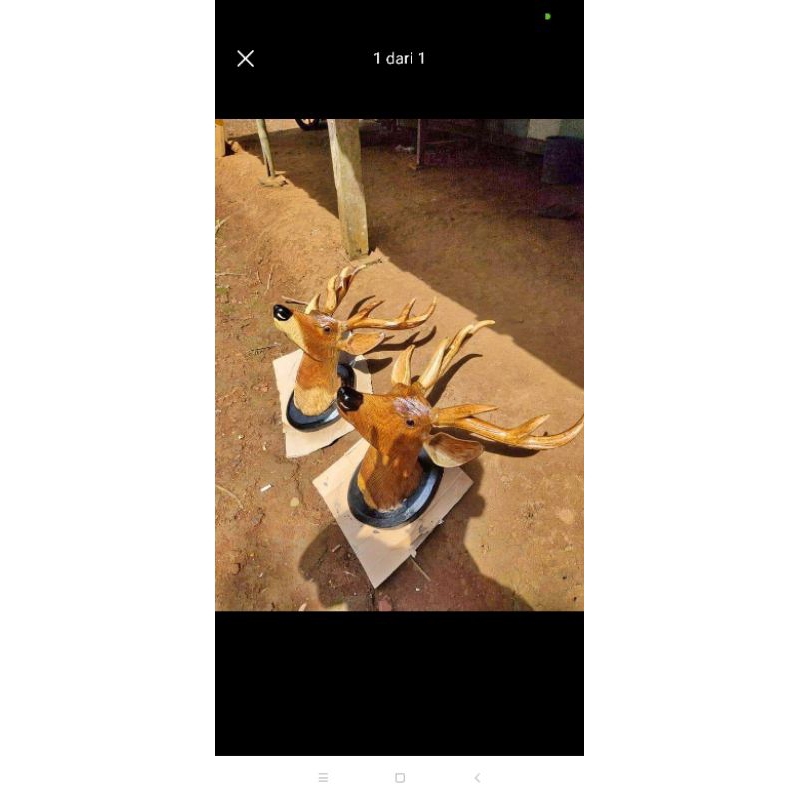 kepala rusa / kepala kijang patung