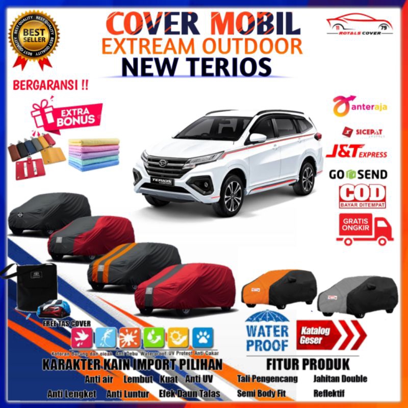 Body Cover Mobil ALL NEW TERIOS Sarung Mobil Daihatsu Terios 2017 2018 2019 2020 2021 Tutup Selimut Penutup Jas Mantel Krudung Kelambu Tutupan Kerodong Kerudung Terpal Slimut Mantol Krodong Klambu Pelindung Tudung Waterproof Outdoor Anti Air