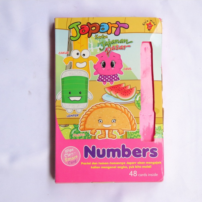 

[Preloved] Wipe Clean Smart Card Japarr : Numbers - Kartun Jajanan Pasar Edukasi Anak