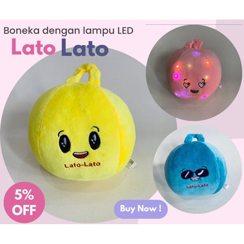 Boneka lato-lato LED 3 mode nyala boneka mainan lato-lato viral