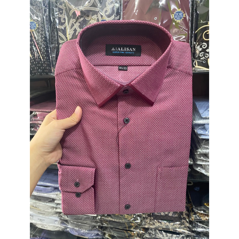 Kemeja Alisan Motif Pria lengan panjang Reguler ukuran 14,5 , 15 , 15,5 dan 16 / Kemeja Pria / Pakai