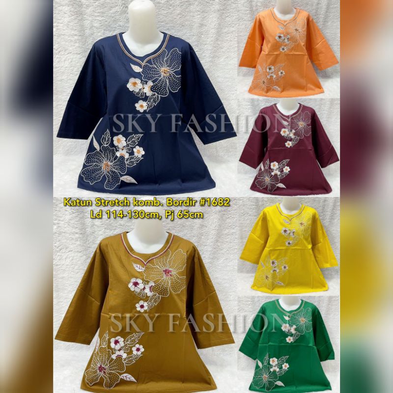 BLOUSE KATUN BORDIR WANITA/BAJU ATASAN JUMBO WANITA #1682