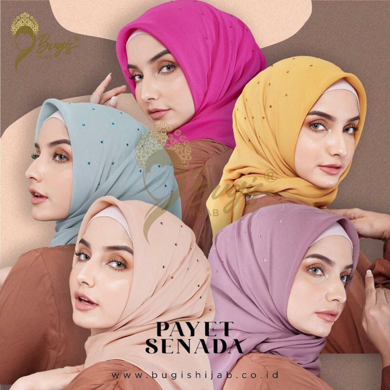 JILBAB SEGI EMPAT PAYET SENADA BRAND BUGIS HIJAB