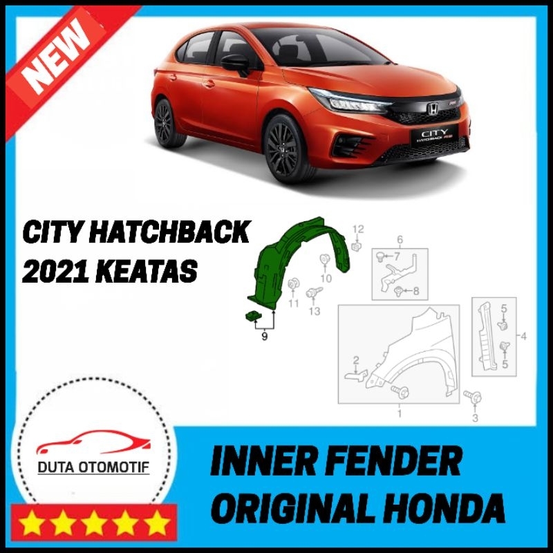 Inner Liner Fender Spakbor Kolong Depan City Hatchback 2021 keatas Up Original Honda