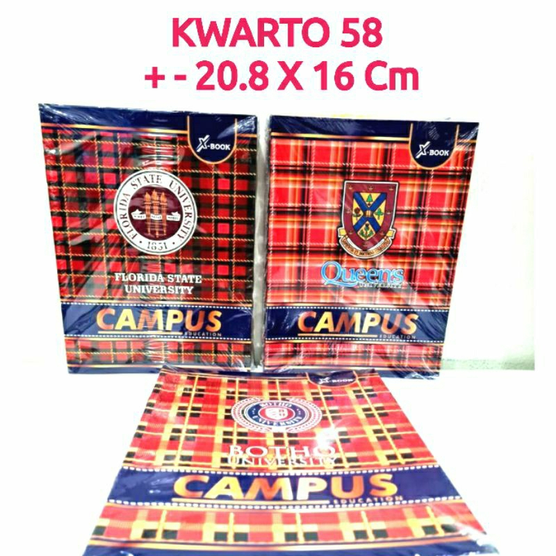 

Buku Tulis Kwarto 58 Lembar Campuss RANDOM 10 Buku