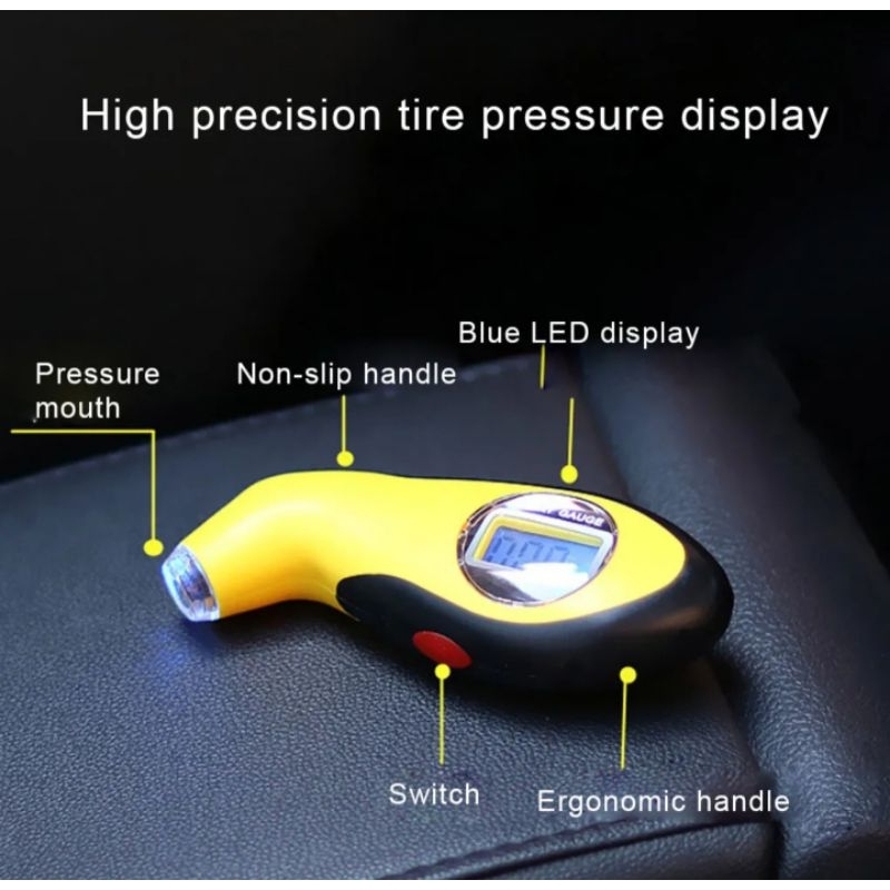 Digital LCD Alat Pengukur Tekanan Angin Ban Alat Ukur Tire Pressure Gauge