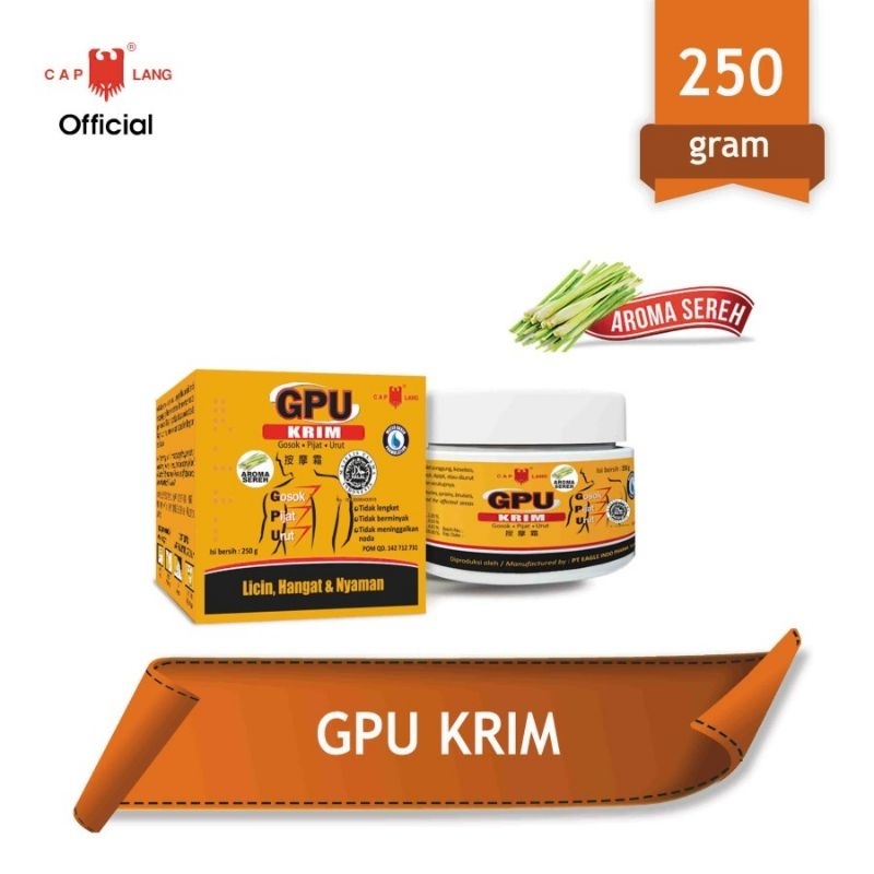 GPU Krim Sereh adalah Minyak Sereh (Citronella Oil) 250gr