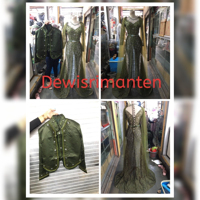 baju pengantin army/kebaya pengantin hijau army