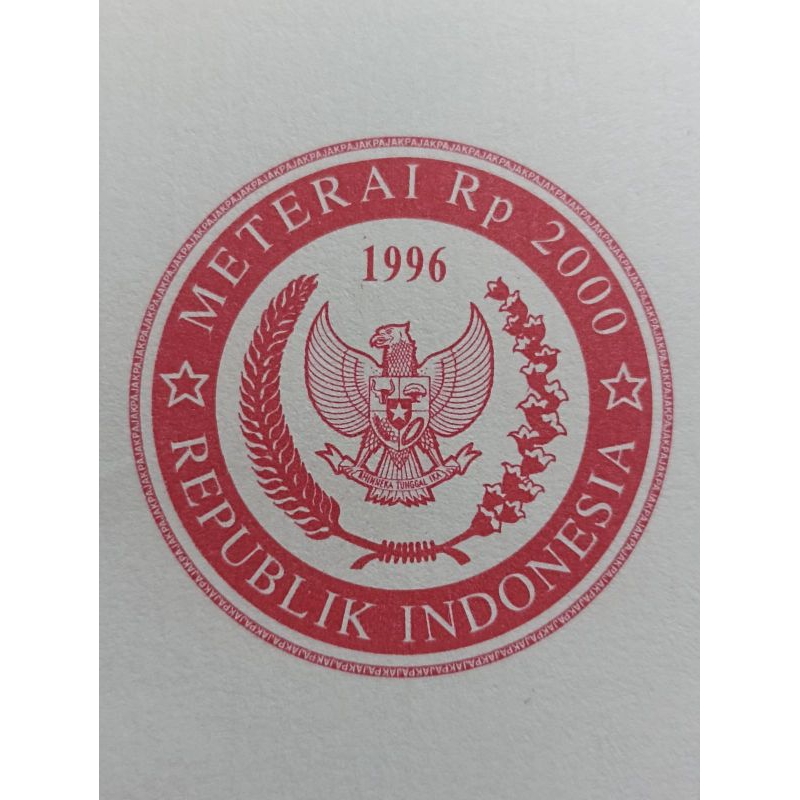 

Kertas Segel Tahun 1996 Doble side Asli (S172)