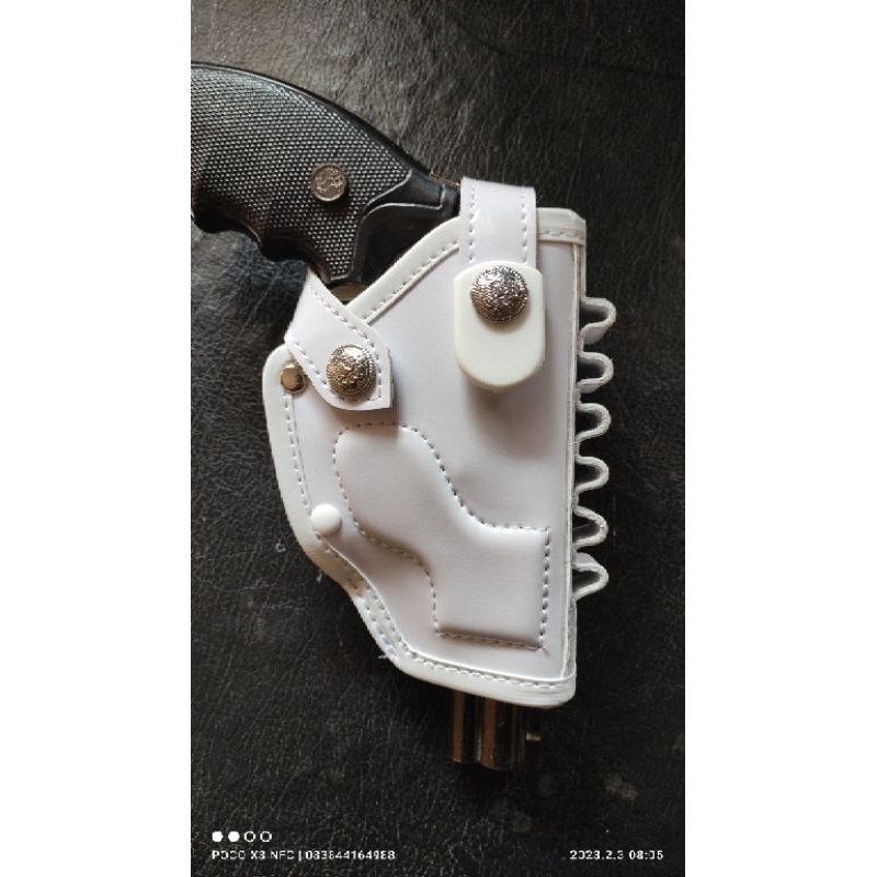 holster sarung pistol putih polos