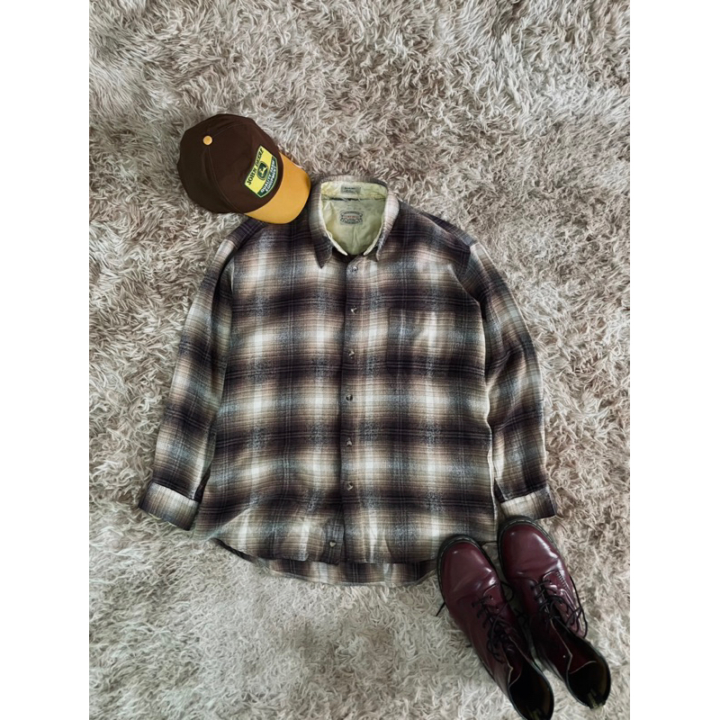 “TIMEBELL” Veterano wool vintage coklat flanel