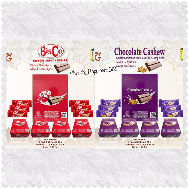 1 Kotak isi 4 Pack d’King Bonibol BisCo &amp; Chocolate Cashew
