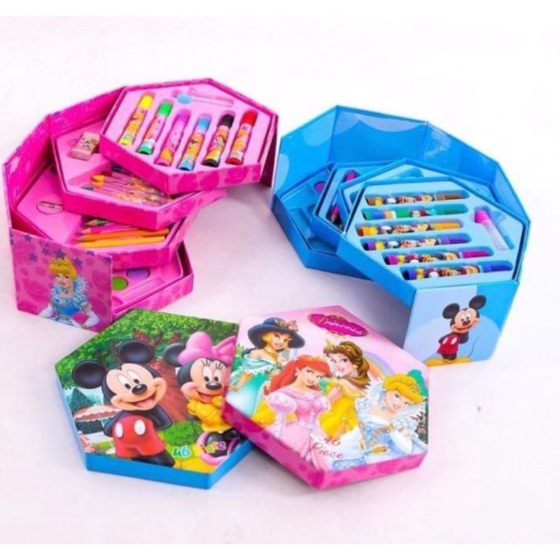 CRAYON SET KARAKTER BOX ISI 46PCS 4 IN 1