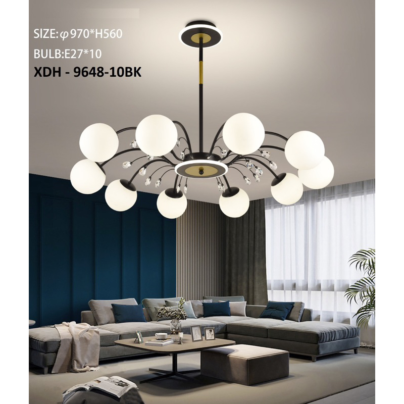 ✨Garansi &amp; Logistik cepat✨ Lampu Hias Gantung RuangTamu Kristal Chandelier Nordic Mewah Modern  Kamar Tidur Restoran E27 XDH 9648