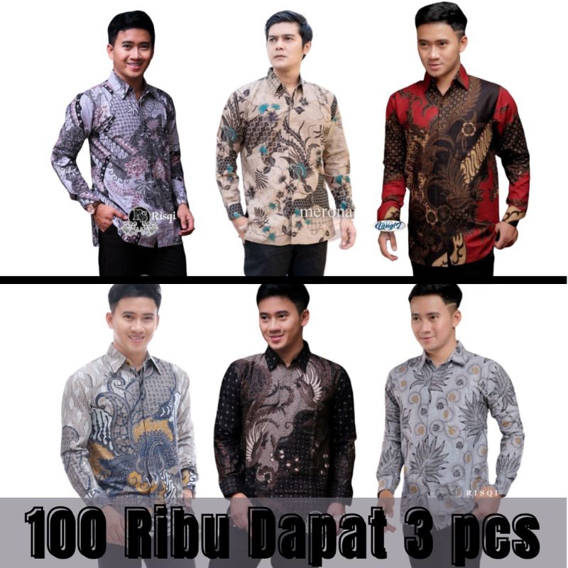 Kemeja Pria Lengan Panjang Batik