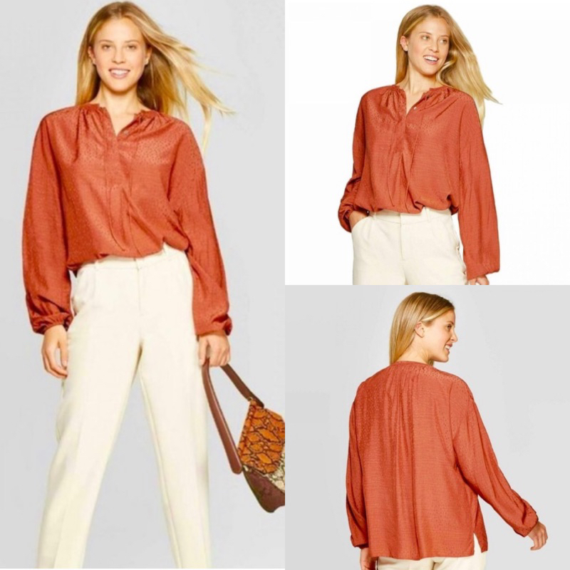 A NEW DAY LONG SLEEVE OVERSIZED BLOUSE (cut label)