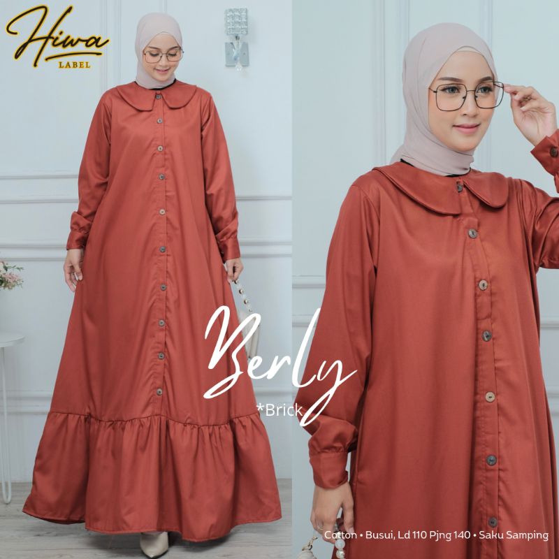 Berly Gamis Katun Toyobo Polos Busui Ori Hiwa