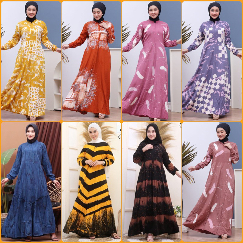 Batik Usman - Terbaru 2023 Gamis Twill Rayon Pekalongan Home Dress Busui Jumbo Gamis Rayon Premium