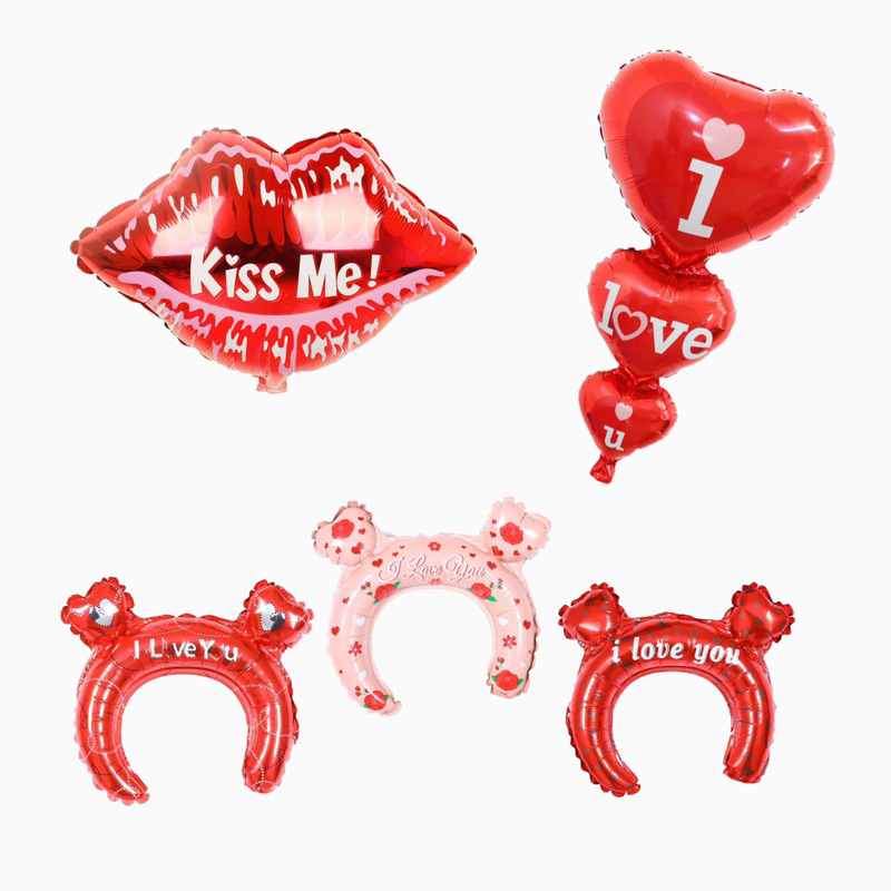 Balon valentine/foil bibir/love hati/bando balon heart