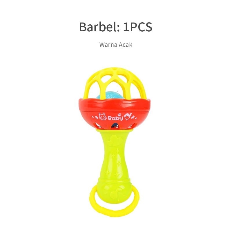 Mainan Kerincingan Rattle Stick Barbel Bola BPA Free Mainan Bayi Anak