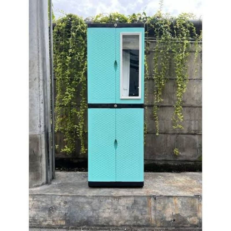 Lemari Plastik kecil Mini Susun 4 Cermin/Lemari Mini/Lemari Pakaian Diva Super