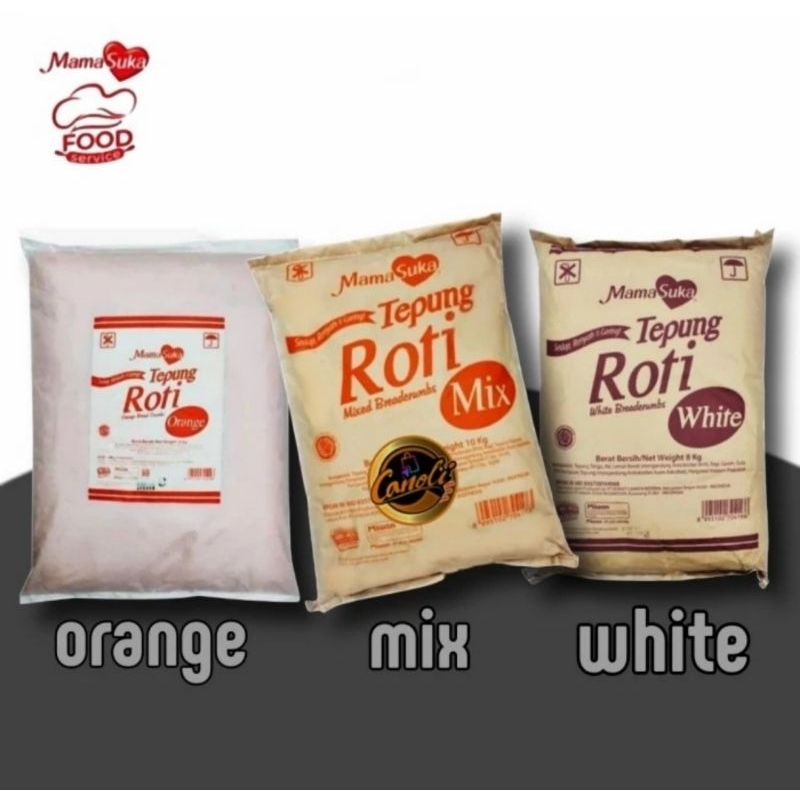 mamasuka tepung roti orange white mix bread crumb panir 1 kg