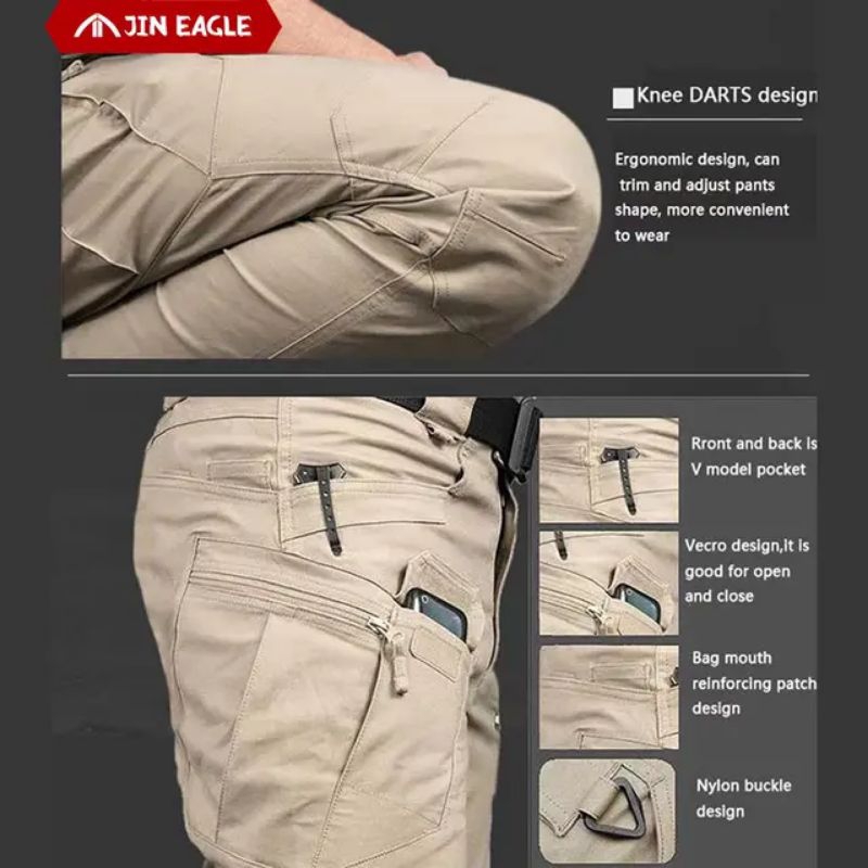 Celana panjang Pria Dewasa Tactical Cargo outdorr indoor Pakaian Pria Celana Olahraga