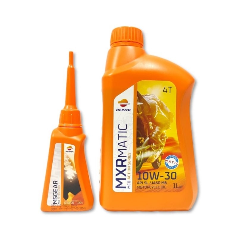 PAKET OLI MOTOR MATIC REPSOL MATIC 10W 30 0,8 + OLI GARDAN REPSOL 120ML