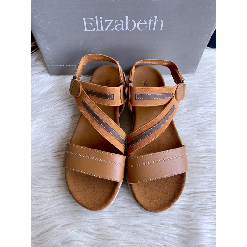 PSPGN.CO || SANDAL WANITA FLAT GLADIATOR ORIGINAL BRAND ELIZABETH IN CAMEL SUPER SALE ONLY SIZE 36