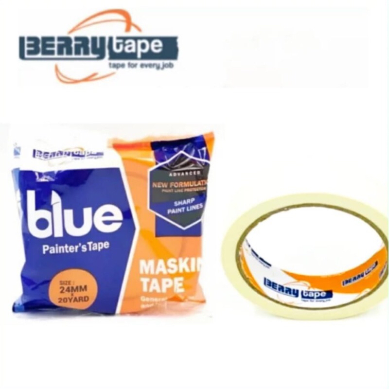 

BERRY Tape Masking Tape Isolasi Kertas 1 inch (24mm) x 20Yard