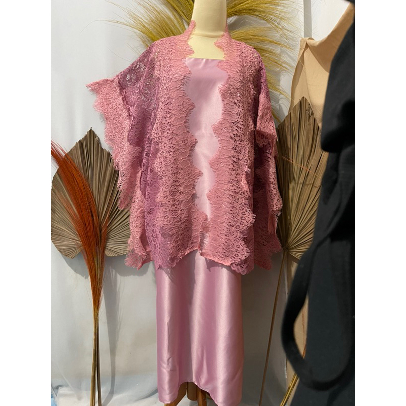 Setelan Cardigan Brokat wisuda Kondangan / Pakaian Kondangan Pesta brokat Outer setelan dress silk
