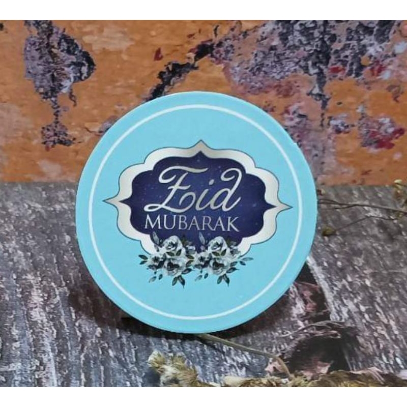 

sticker eid mubarak biru @25pcs