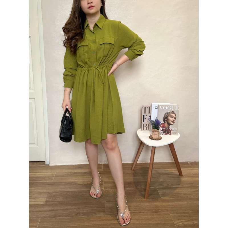 CHIKA DRESS SIMPLE POLOS PREMIUM ALA KOREA ECT 1164 / DRESS SERUT DRESS JUMBO BIGSIZE UP TO XL / DRE