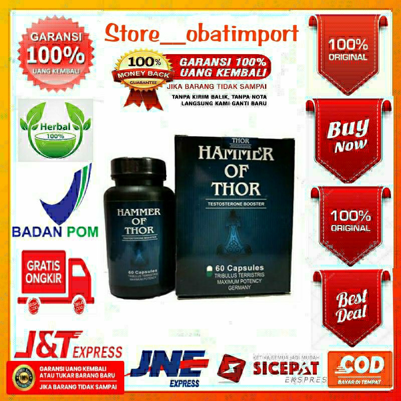 Penunjang Performa // Hammer Of Thor Men's Healty // Obat Kuat Penambah Stamina Pria // Isi 20 Kapsu