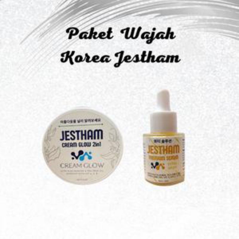 PAKET WAJAH KOREA GLOWING JESTHAM SERUM+CREAM