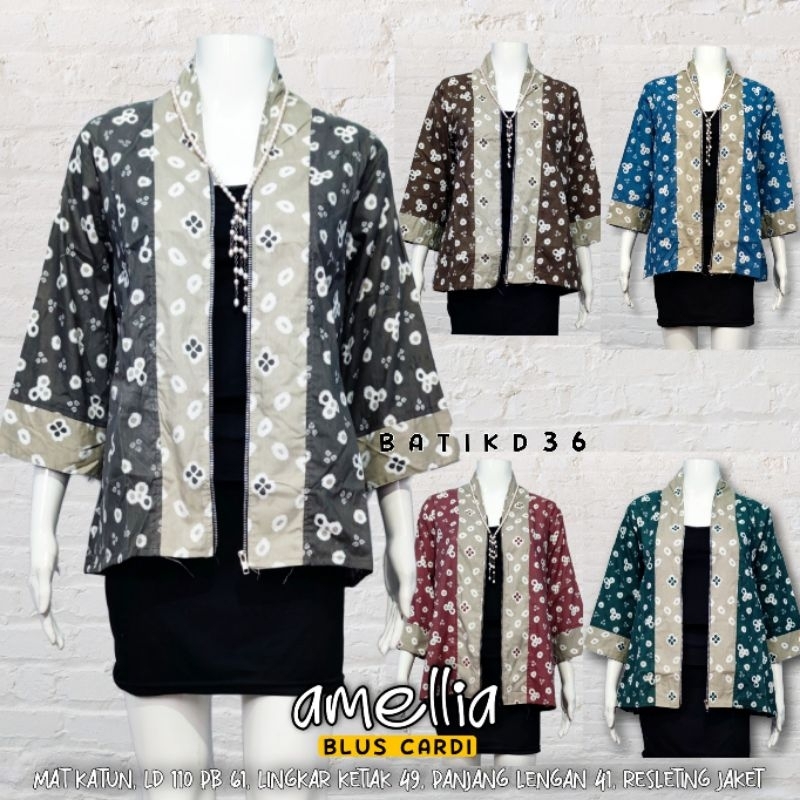 Blazer Katun wanita halus kekinian batik etnik wanita murah Baju luar motif outer anak cewek remaja ibu abg cardigan blezer rompi bolero vest cardi big size besar Atasan Modern Katun trendi kece trendy praktis seragam kembar Korean style etnik kasual