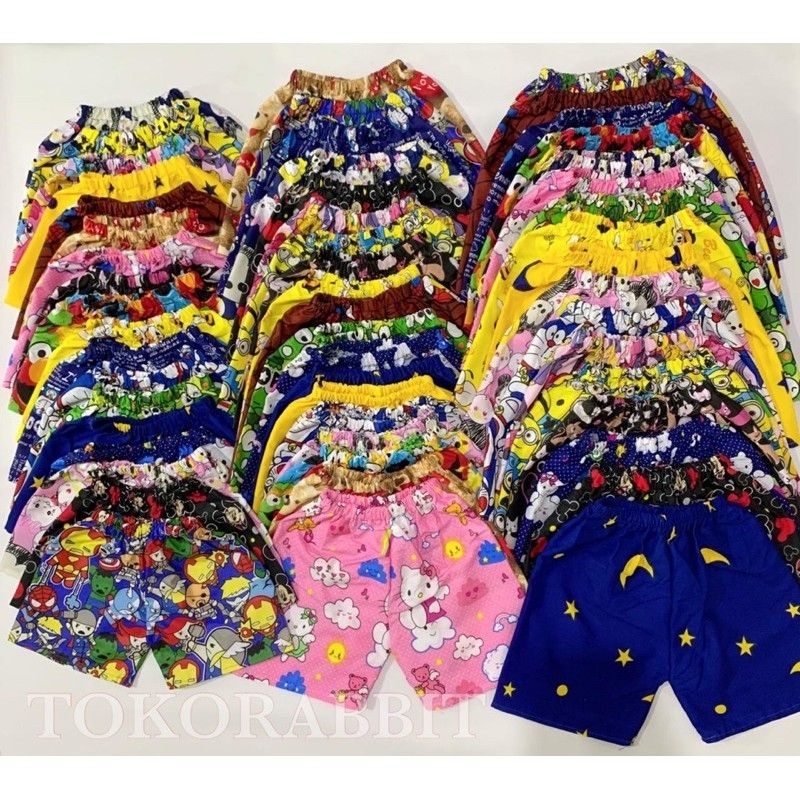 celana pendek celana sehari hari anak dan dewasa ukuran 1 tahun sampai bb 80 kg