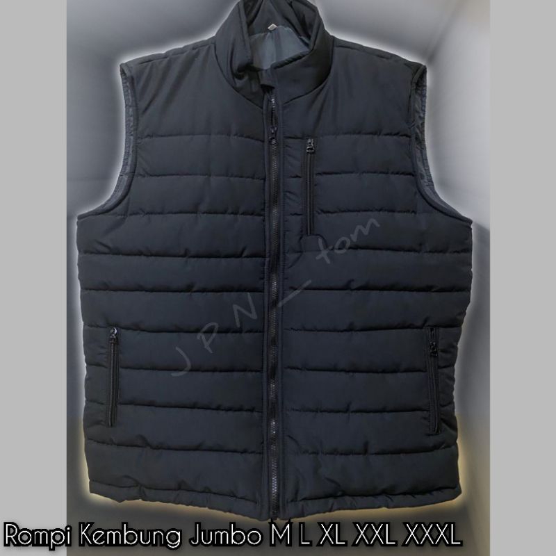 Rompi Parasut Tebal Jumbo XXL XXXL Vest Big Size Pria Wanita Bahan Parasit Tebal Dacron 10 Oz Gembung Anti Angin Ada Saku Dalam Jaket Motor Kembung Klub Komunitas Sepeda Levi S M L XL